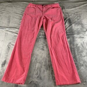 Talbots Heritage Pink Corduroy Pants Womens 16 Straight Leg Five Pocket Mid Rise
